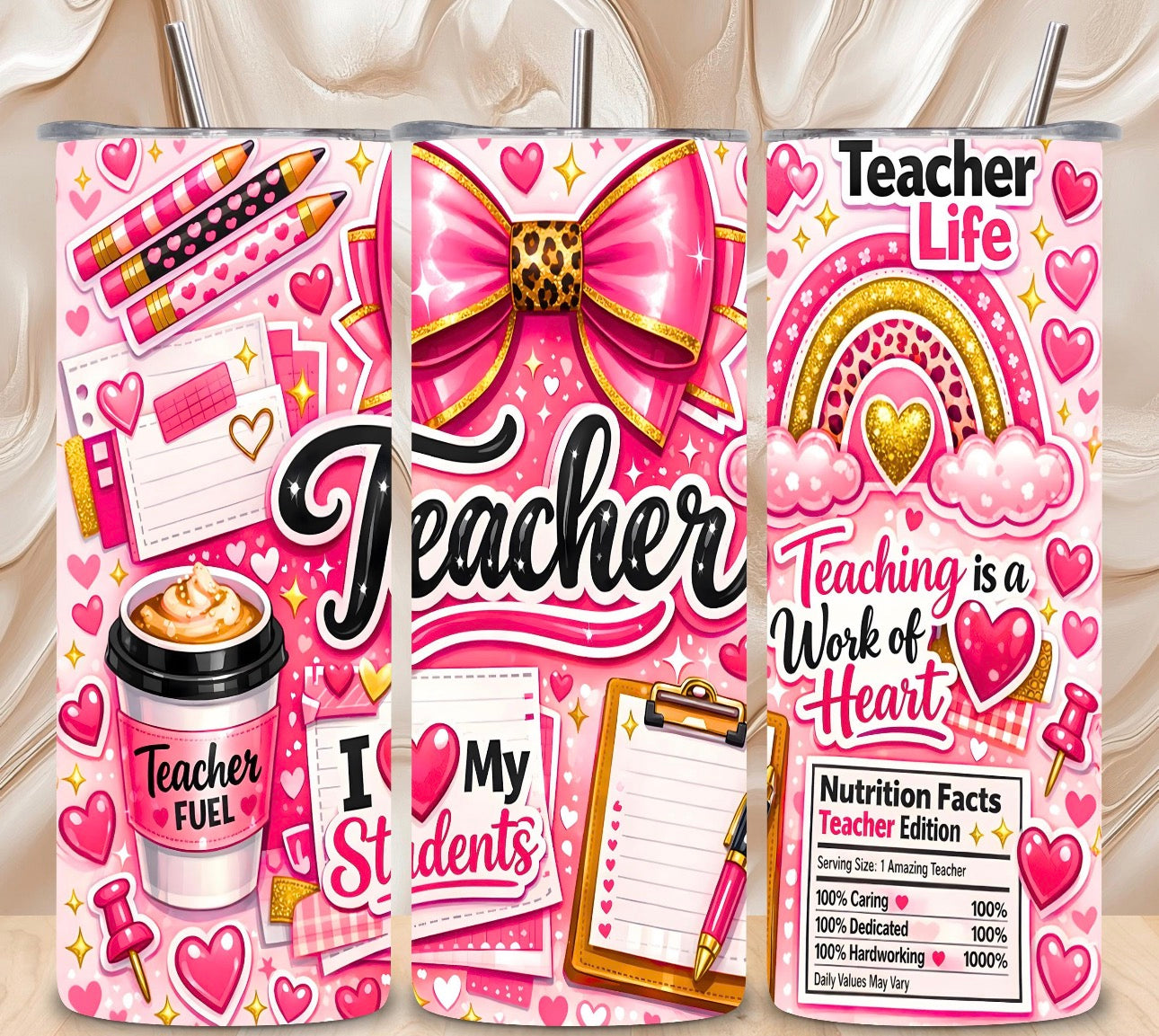 Teacher Pink and Gold