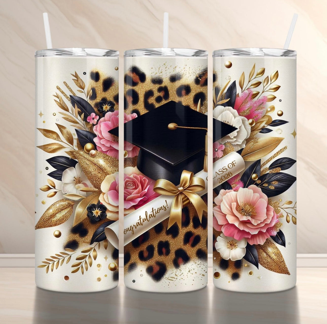 Grad Cap and Flowers