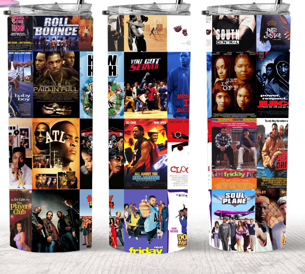 Throw back movie tumbler